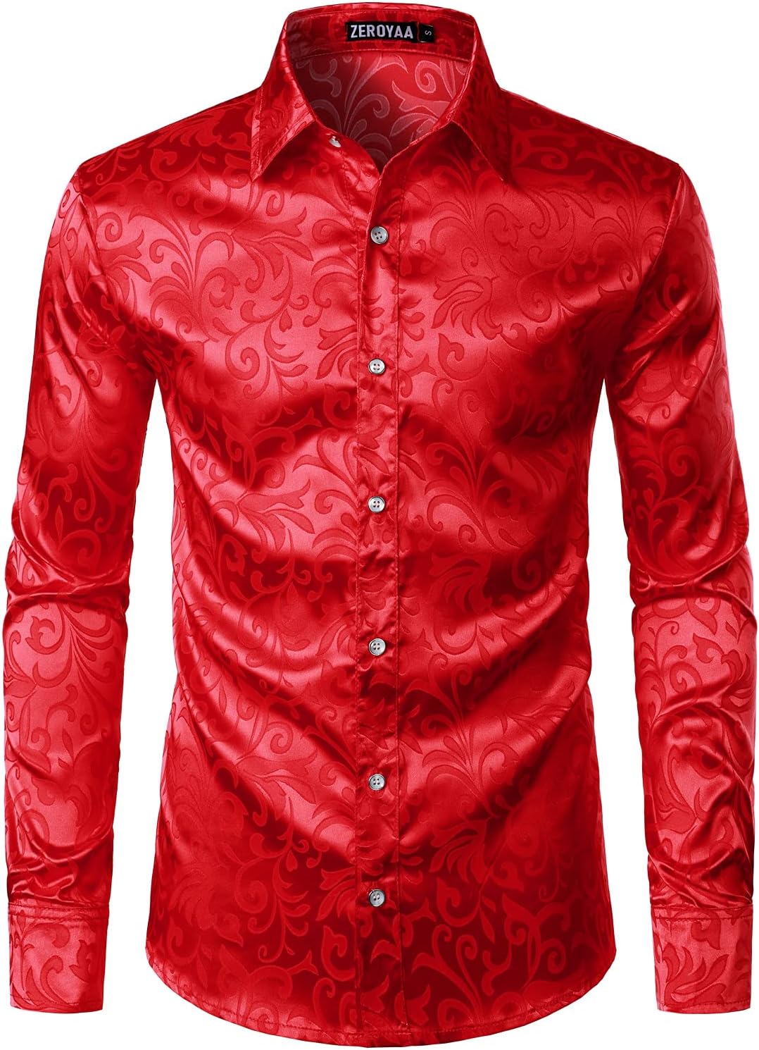 Luxury Jacquard Long Sleeve Dress Shirt for Men - Perfect for Events