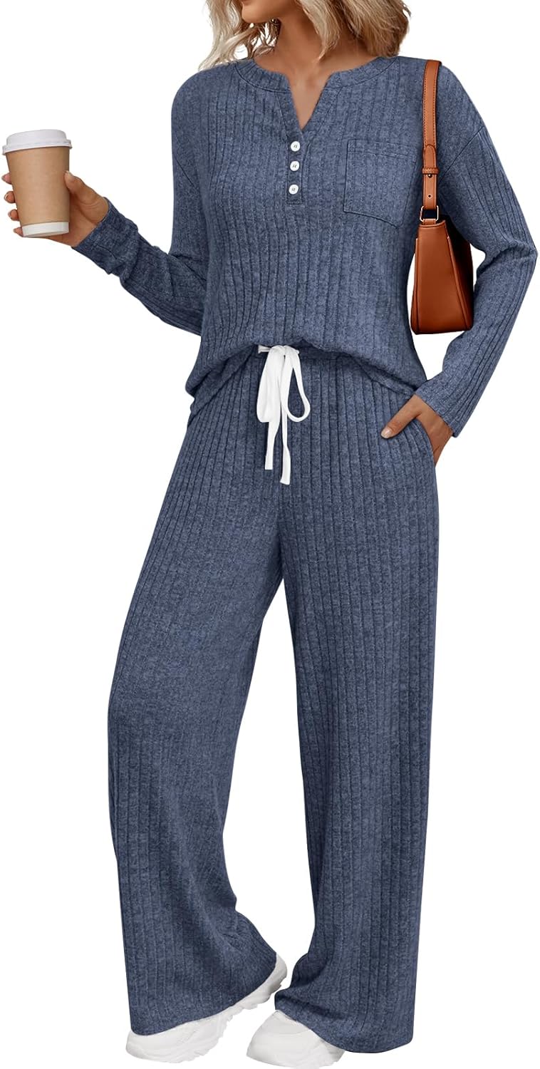 LILLUSORY Womens 2 Piece Lounge Sets for Comfy Fall Outfits