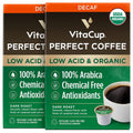 VitaCup Organic Perfect Dark Roast Decaf Coffee Pods - Low Acid