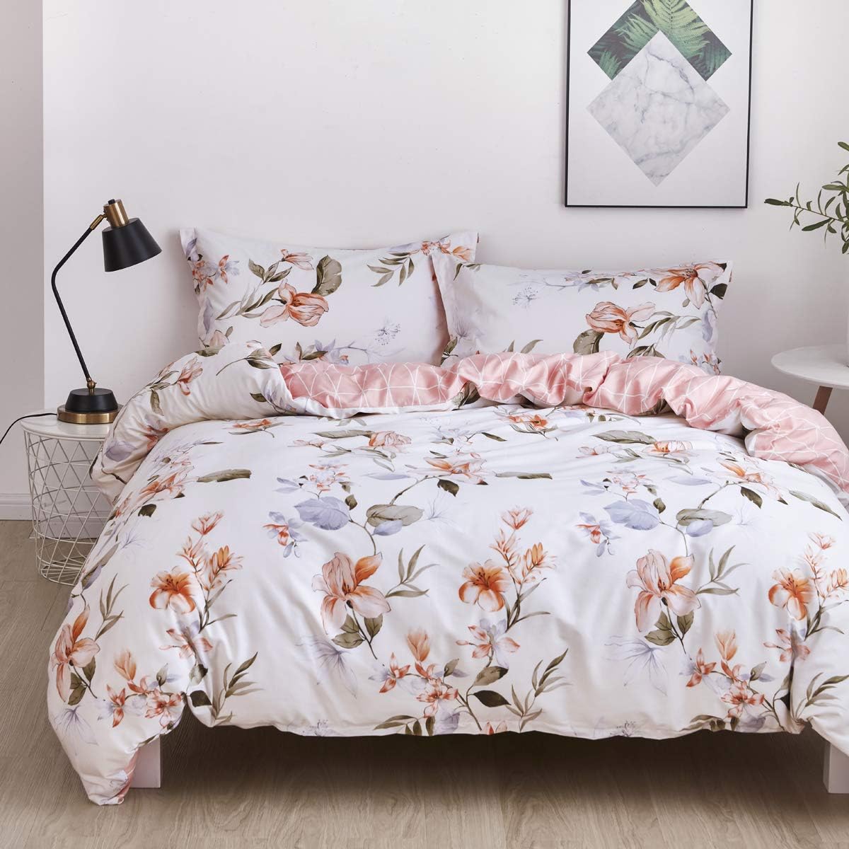OAITE Duvet Cover Set - 100% Cotton Floral Bedding Set