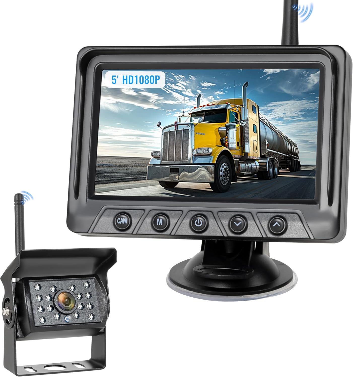 Wireless RV Backup Camera System with 5-Inch 1080P Monitor