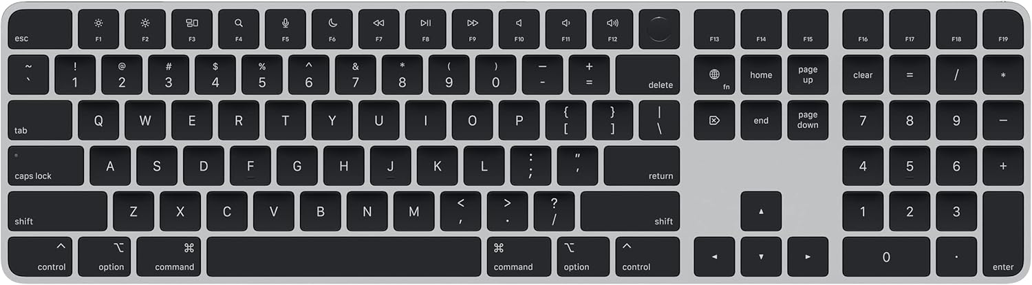 Renewed Apple Magic Keyboard: Touch ID, Numeric Keypad - Silicon Macs - Matte Black