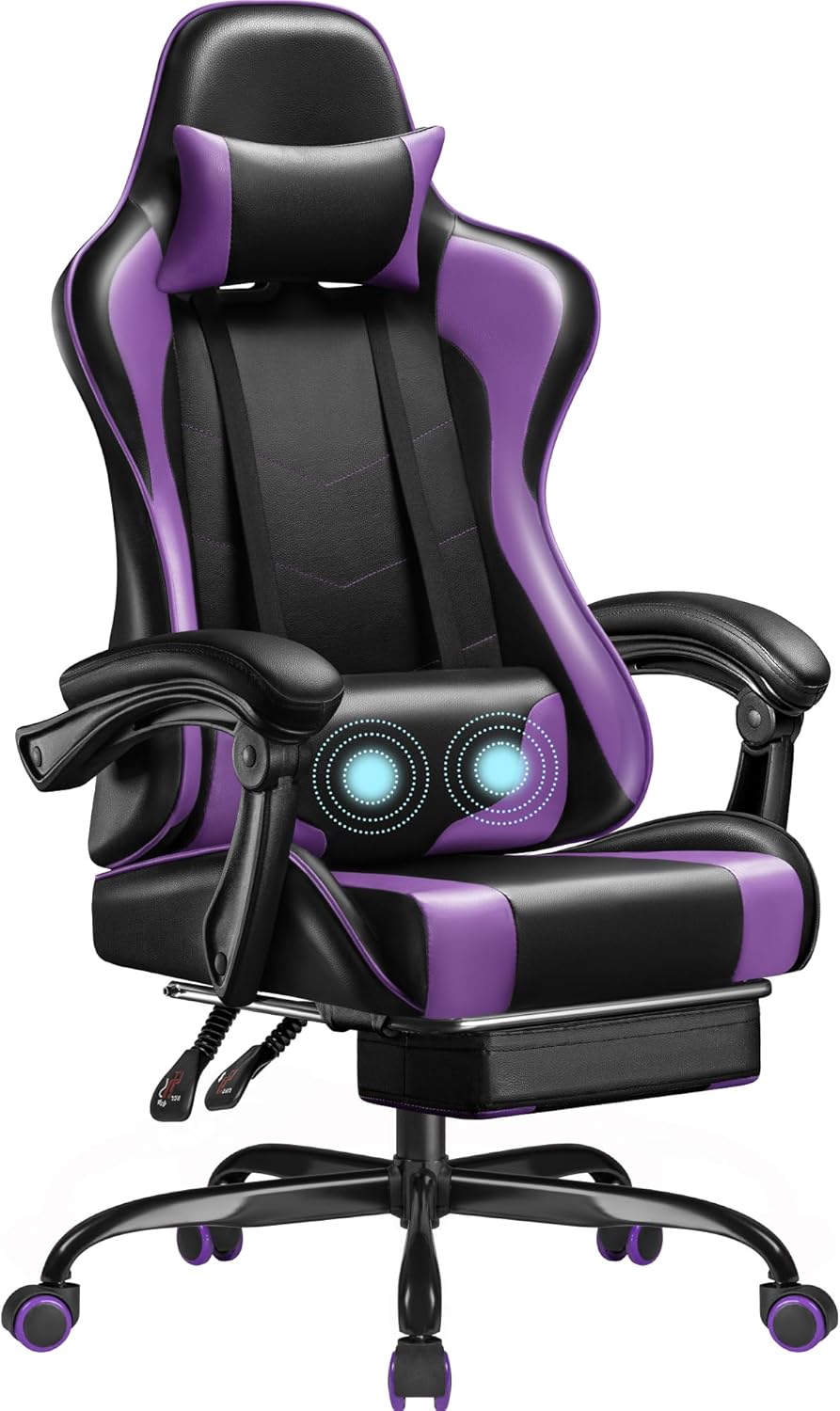 Homall Gaming Chair with Footrest and Massage Support for Comfort