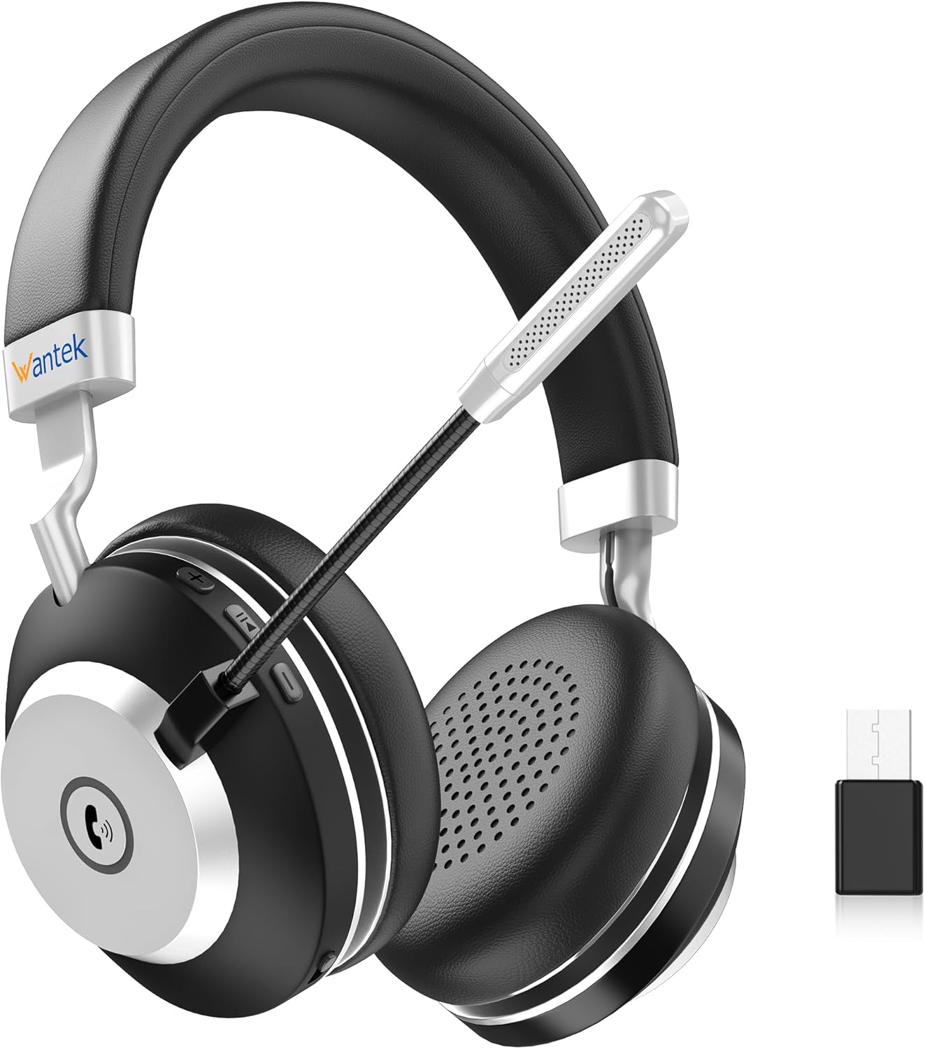 Wantek Wireless Headset with Mic - 50-Hour Battery Life