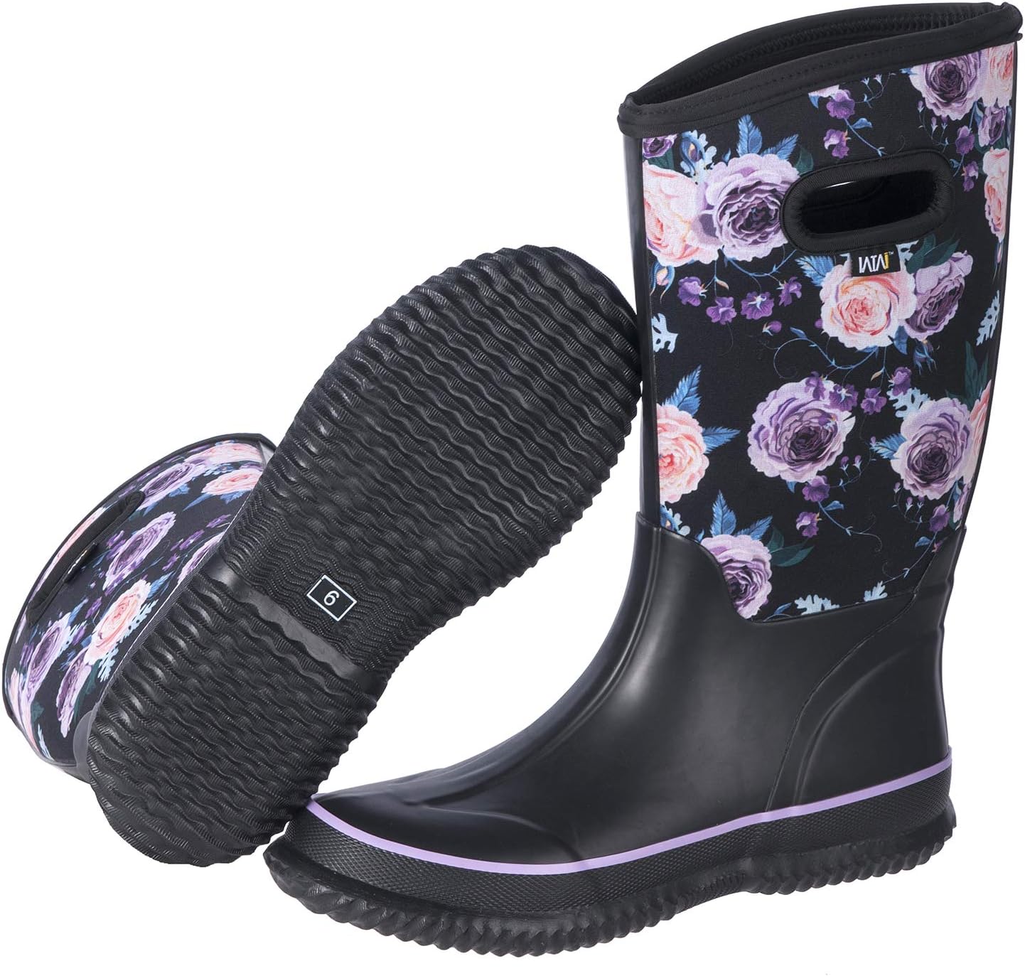 WTW Mid Calf Rain Boots for Women - Waterproof Insulated Comfort