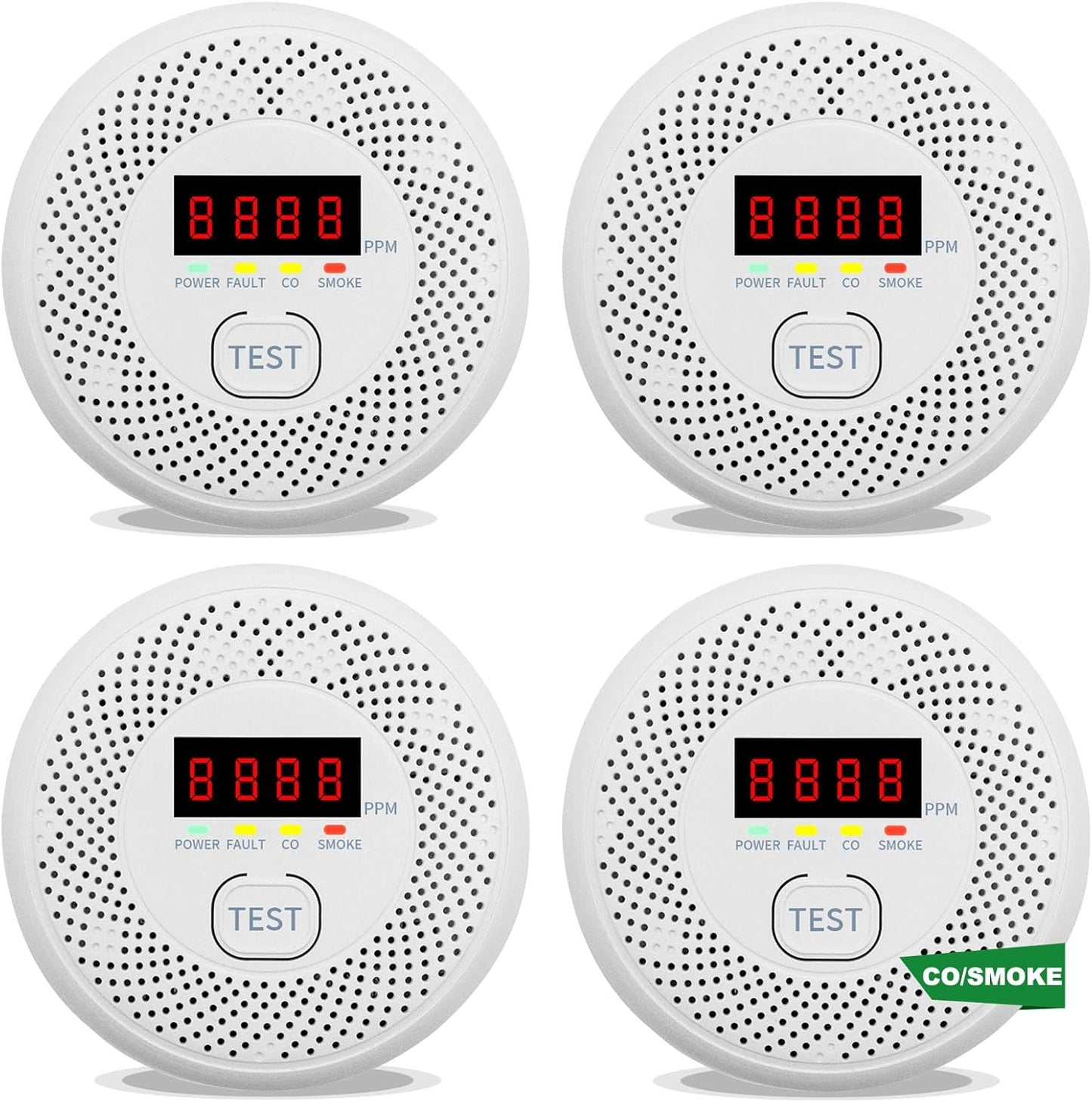 Carbon Monoxide and Smoke Detector with LCD Display for Safety
