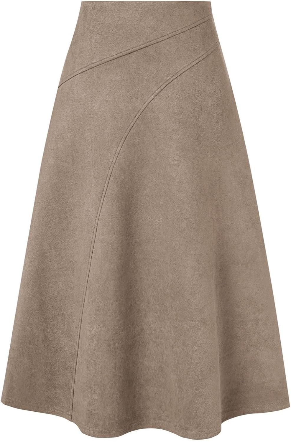 Kate Kasin Women's High Waist A-Line Suede Midi Skirt Review
