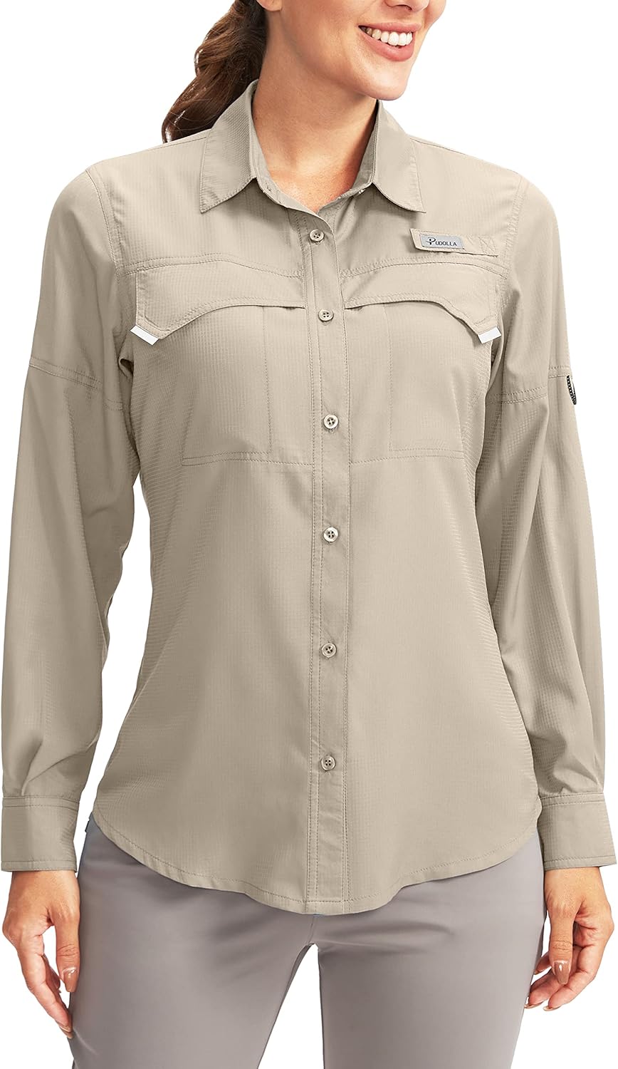 Pudolla Women's UPF 50+ UV Sun Protection Long Sleeve Shirts