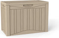 50 Gallon Resin Deck Box Gray - Lockable Waterproof Outdoor Storage
