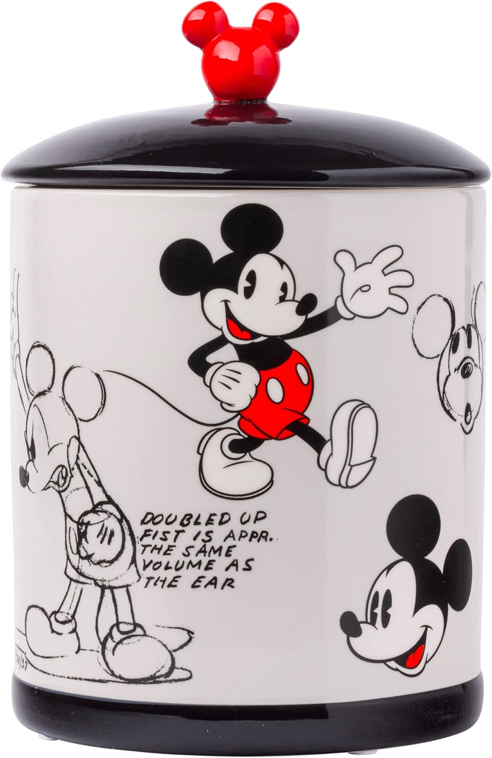 Vintage Mickey Mouse Sketches Ceramic Cookie Snack Jar for Collectors