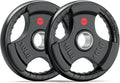 Rubber Weight Plates for Barbell 2-in Olympic Grip Plate Pair