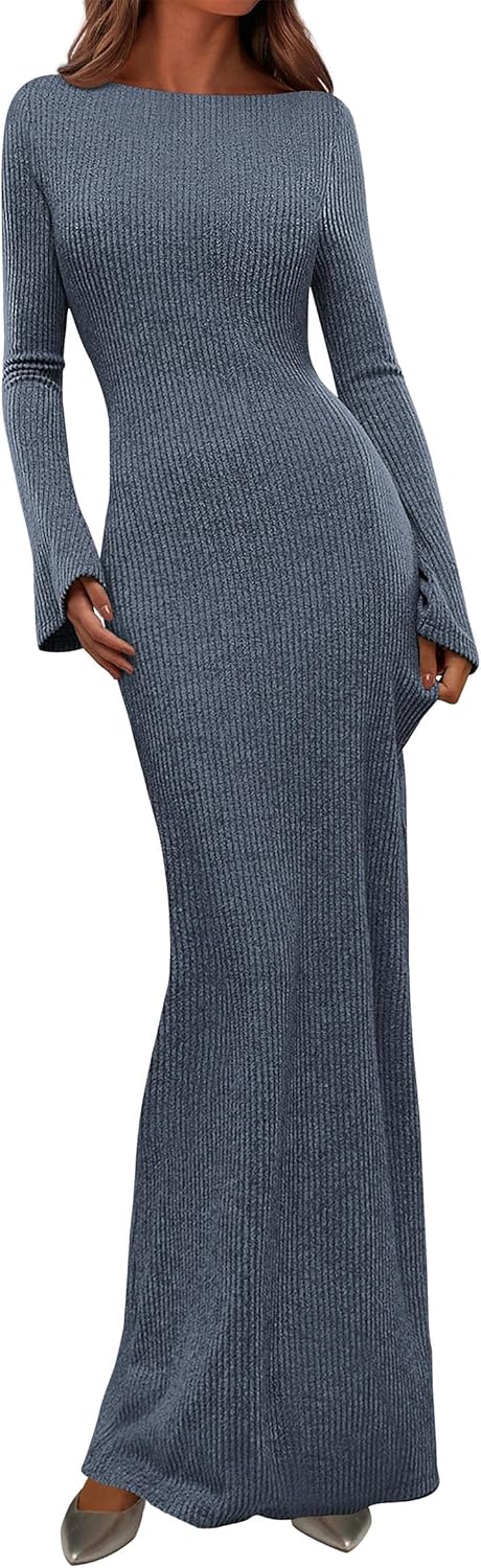 PRETTYGARDEN Women's Fall Fashion Long Sleeve Maxi Dress