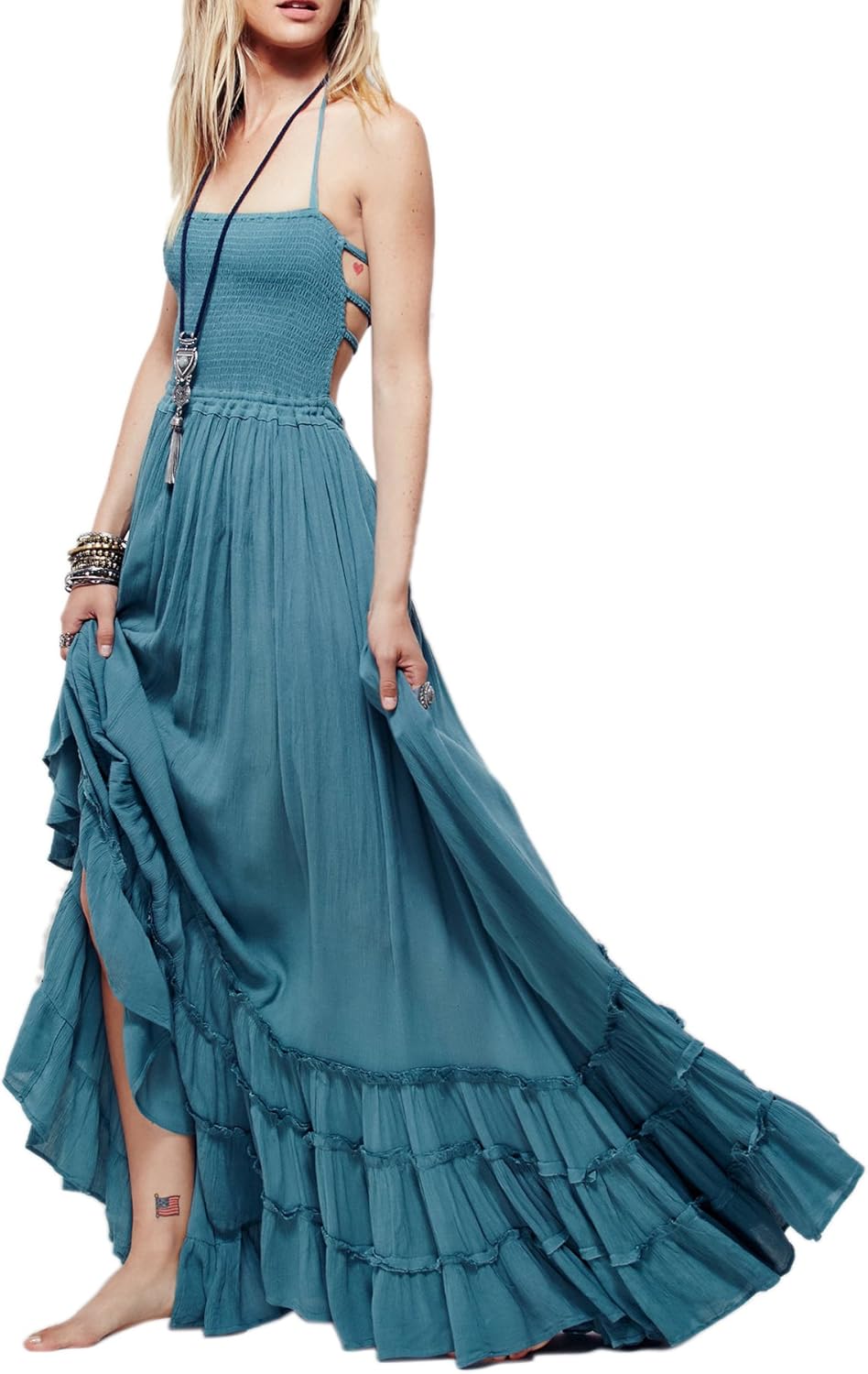 R.Vivimos Womens Summer Boho Sexy Backless Long Dresses Review