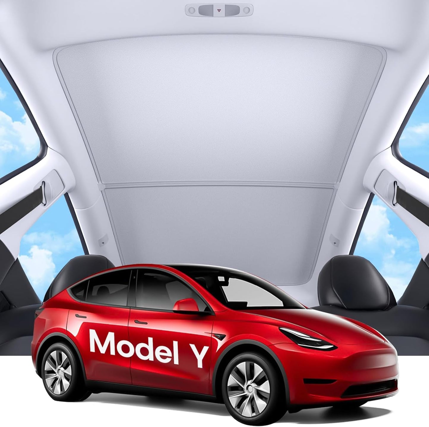 Upgrade Sunshade Roof for Tesla Model Y with Graphene Cooling Tech
