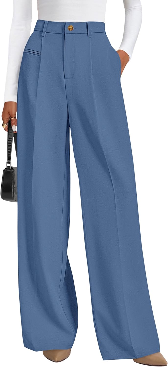 PRETTYGARDEN Womens Wide Leg Dress Pants for Business Casual Wear