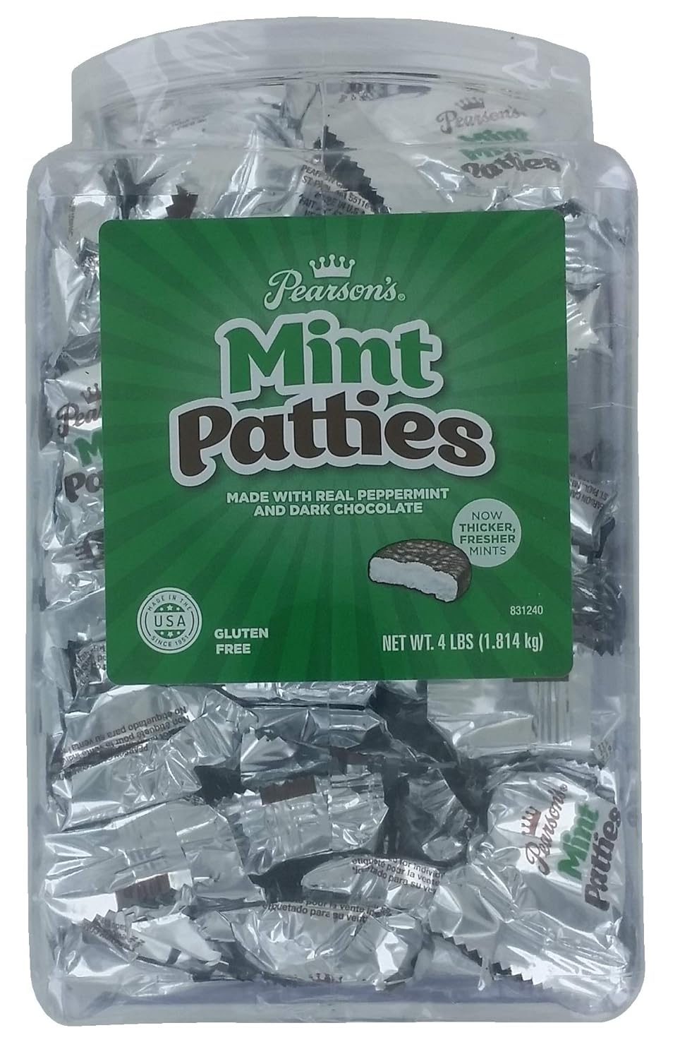 Pearson's Mint Patties in Dark Chocolate - 64 Oz Jar of Delight