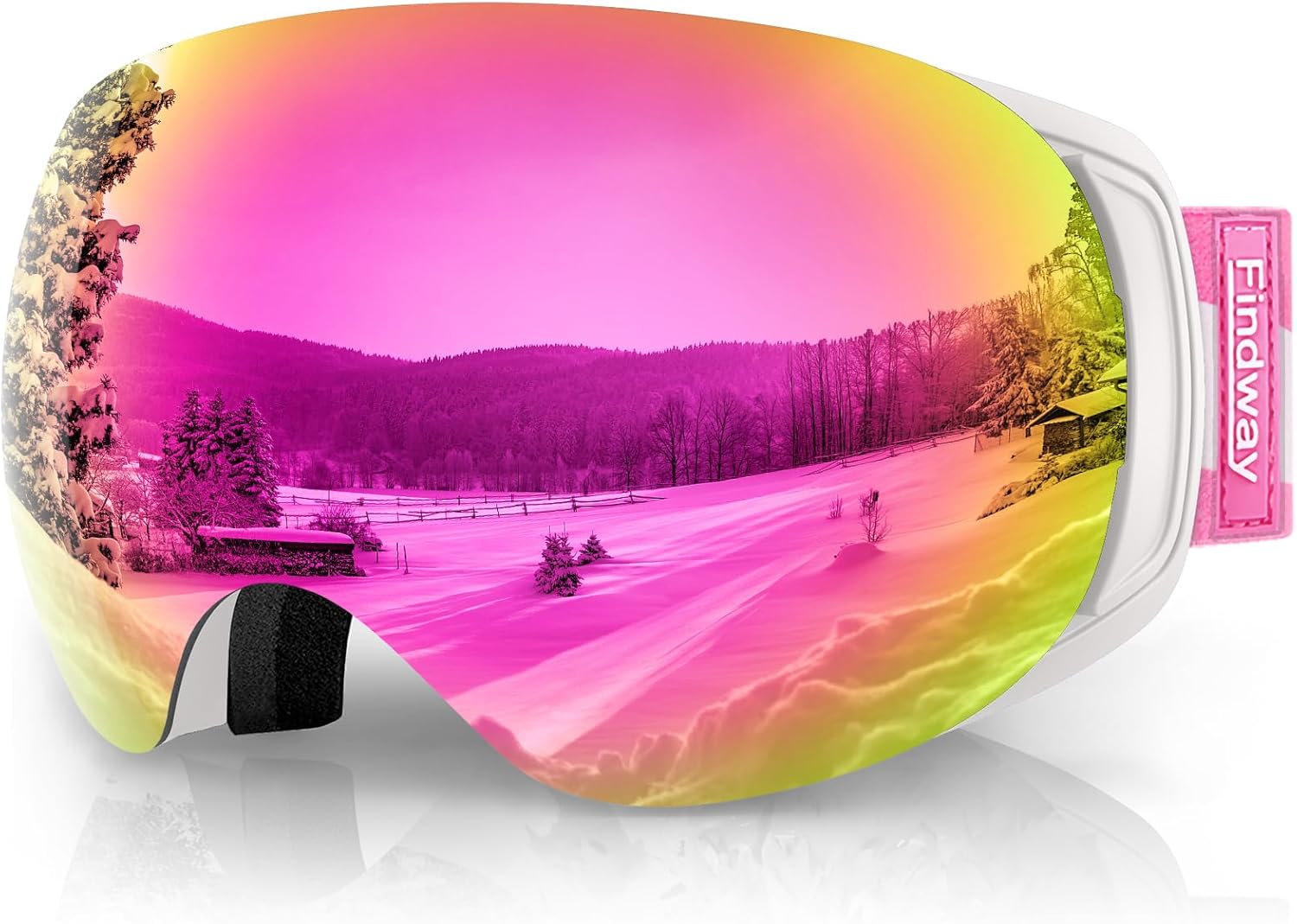 Findway OTG Ski Goggles - Anti Fog, Interchangeable Lens