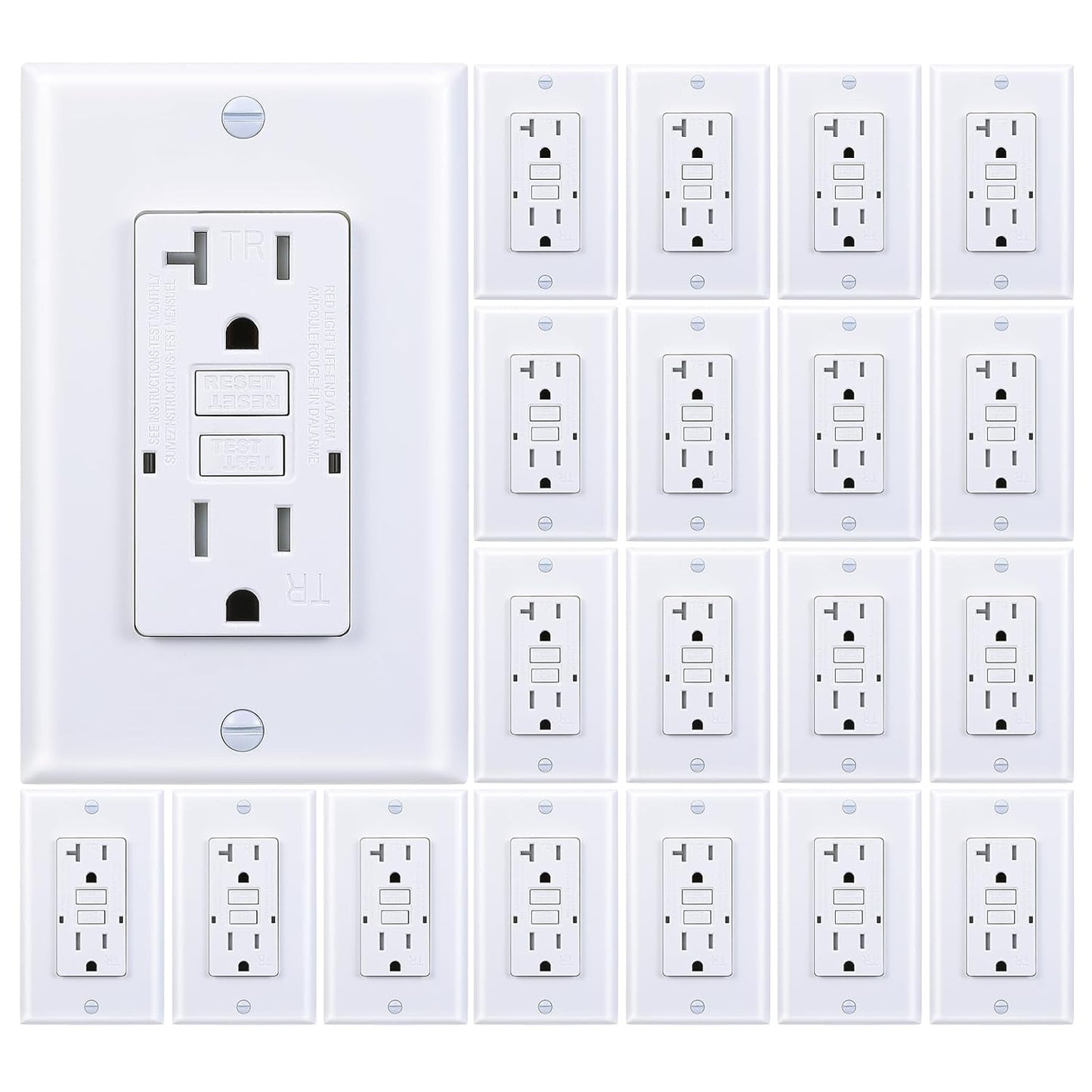 20 Amp GFCI Outlet with LED Indicator for Safe Electrical Use