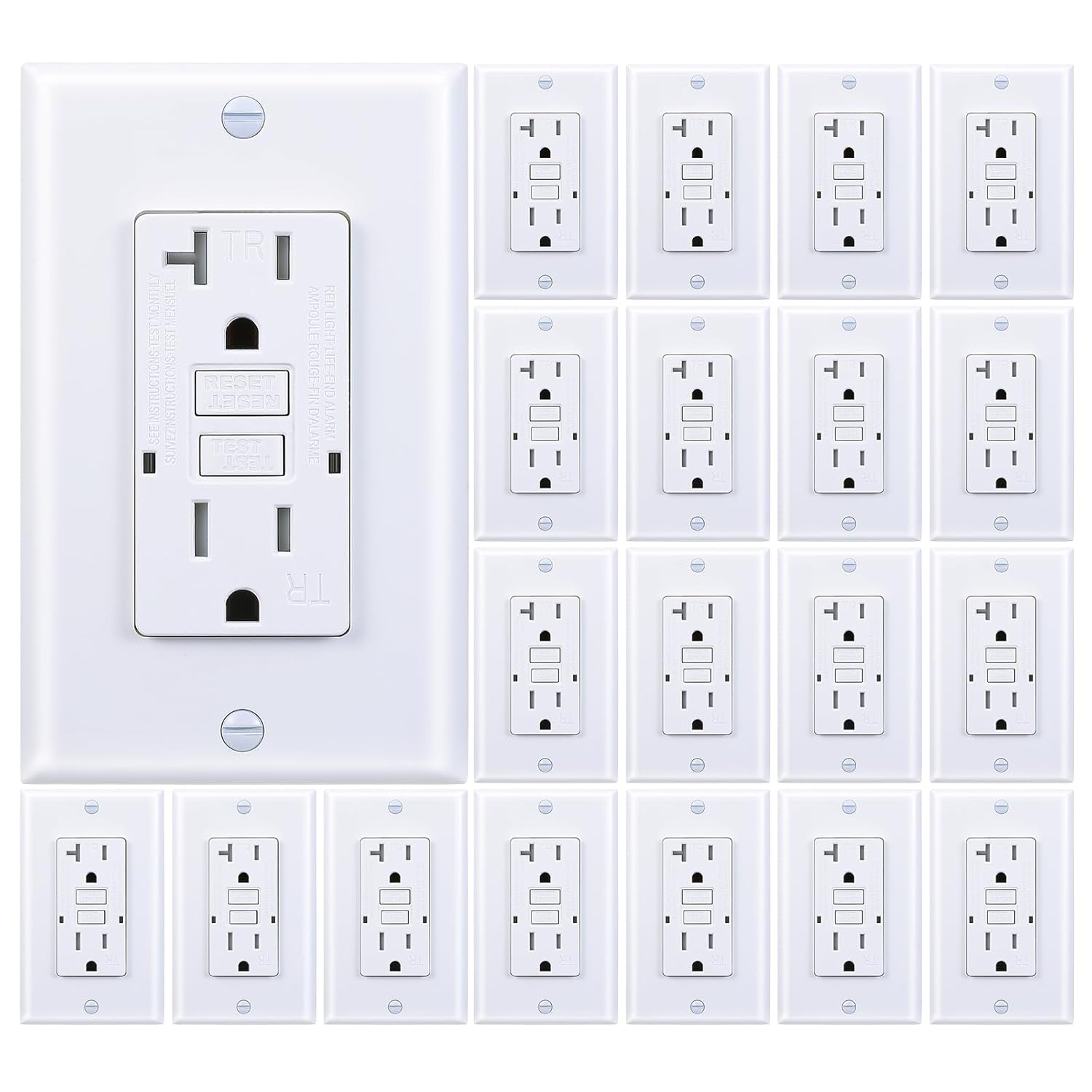 20 Amp GFCI Outlet with LED Indicator for Safe Electrical Use