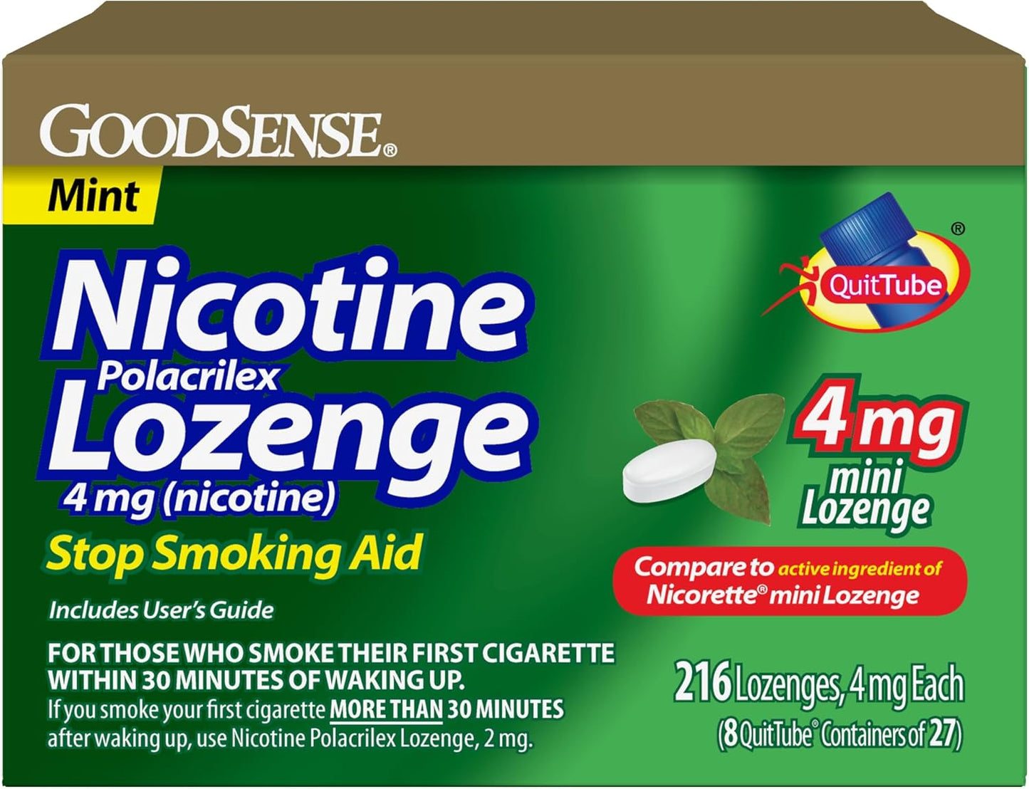 GoodSense Mini Nicotine Polacrilex Lozenge 4 mg for Quitting
