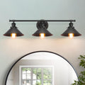 32 in Black Farmhouse Vanity Lights - 3-Light Matte Black Wall Sconce