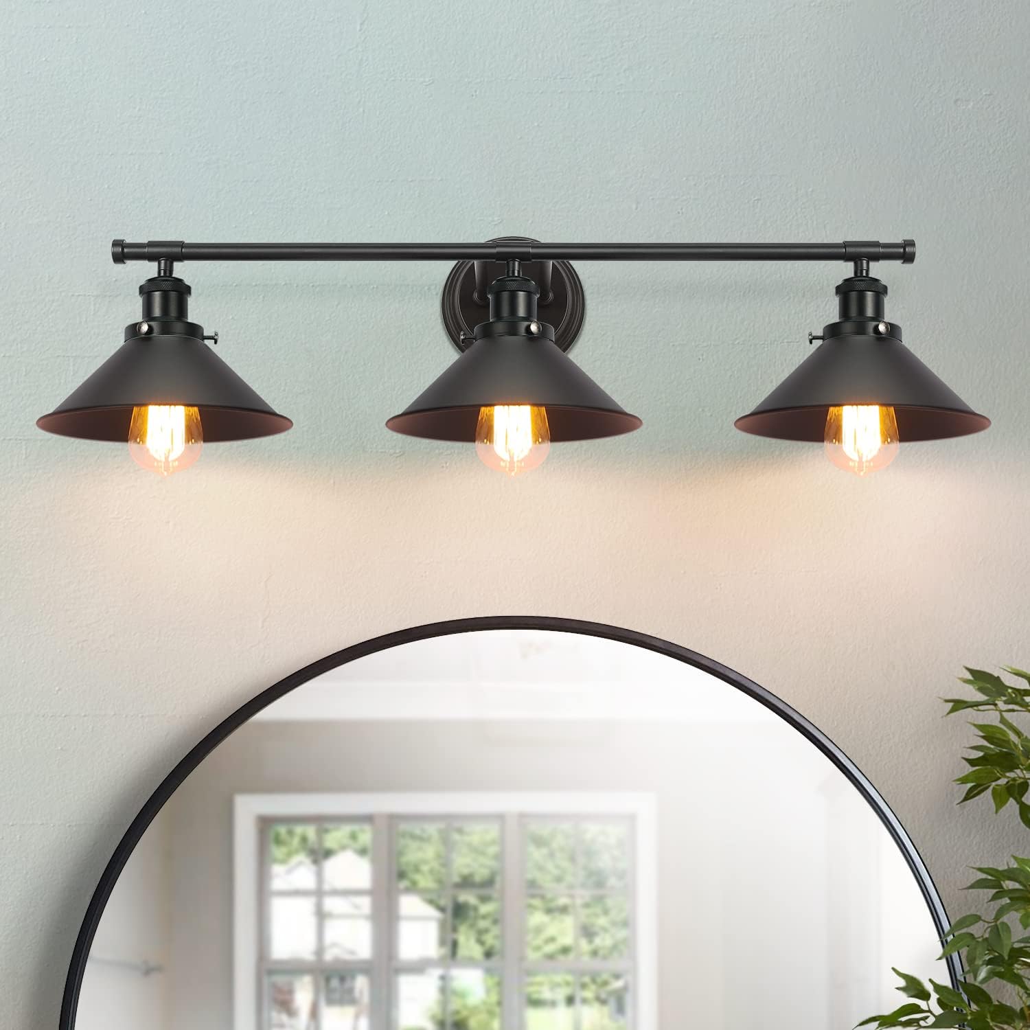 2025 Upgrade 32in Black Farmhouse Vanity Lights for Bathroom