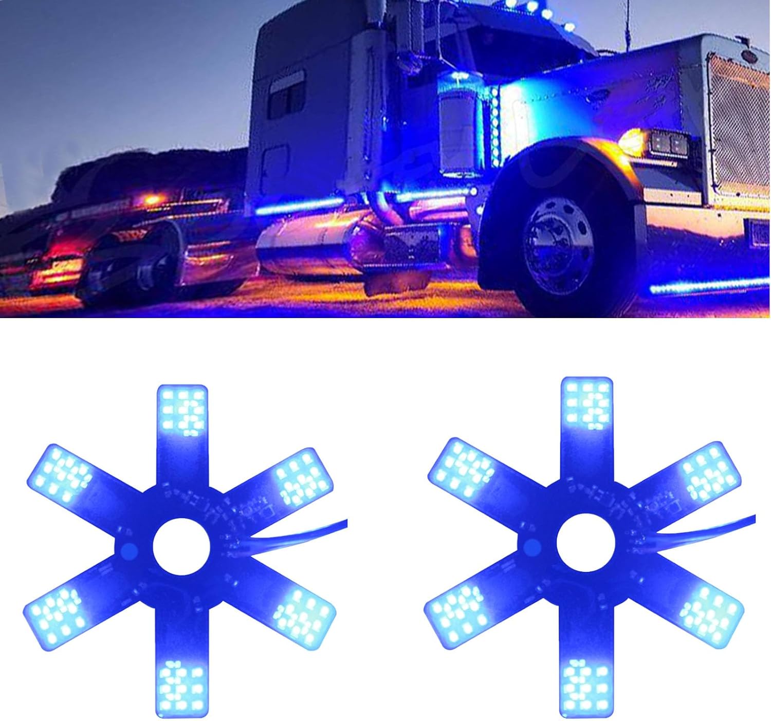 2PCS Air Cleaner LED Light for Trucks and RVs with 54 LEDs