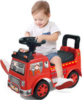 Toddler Ride On Fire Truck Push Car with Music and Storage - Stable