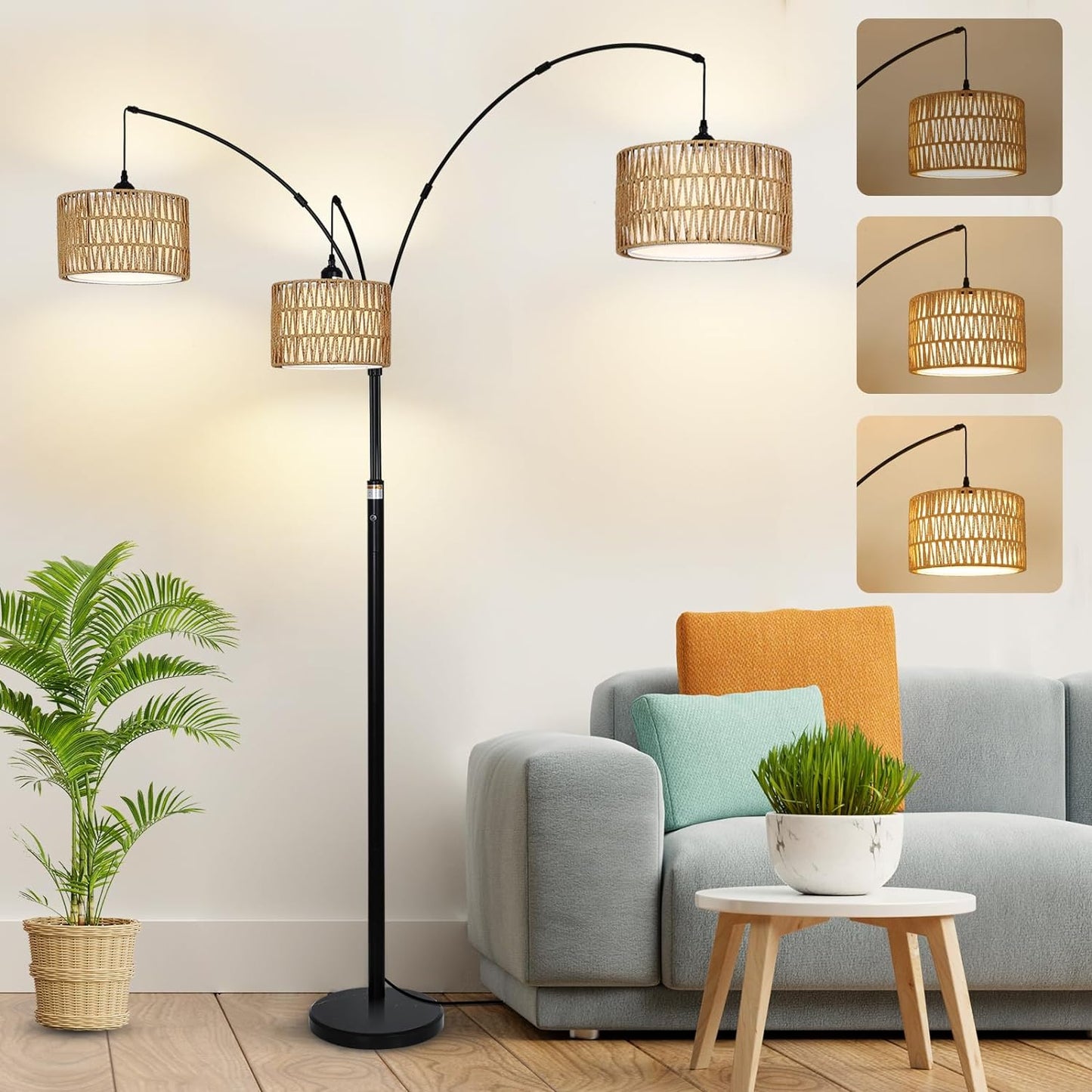 Airposta Black Arc Floor Lamp: Dimmable & Stylish Lighting Solution