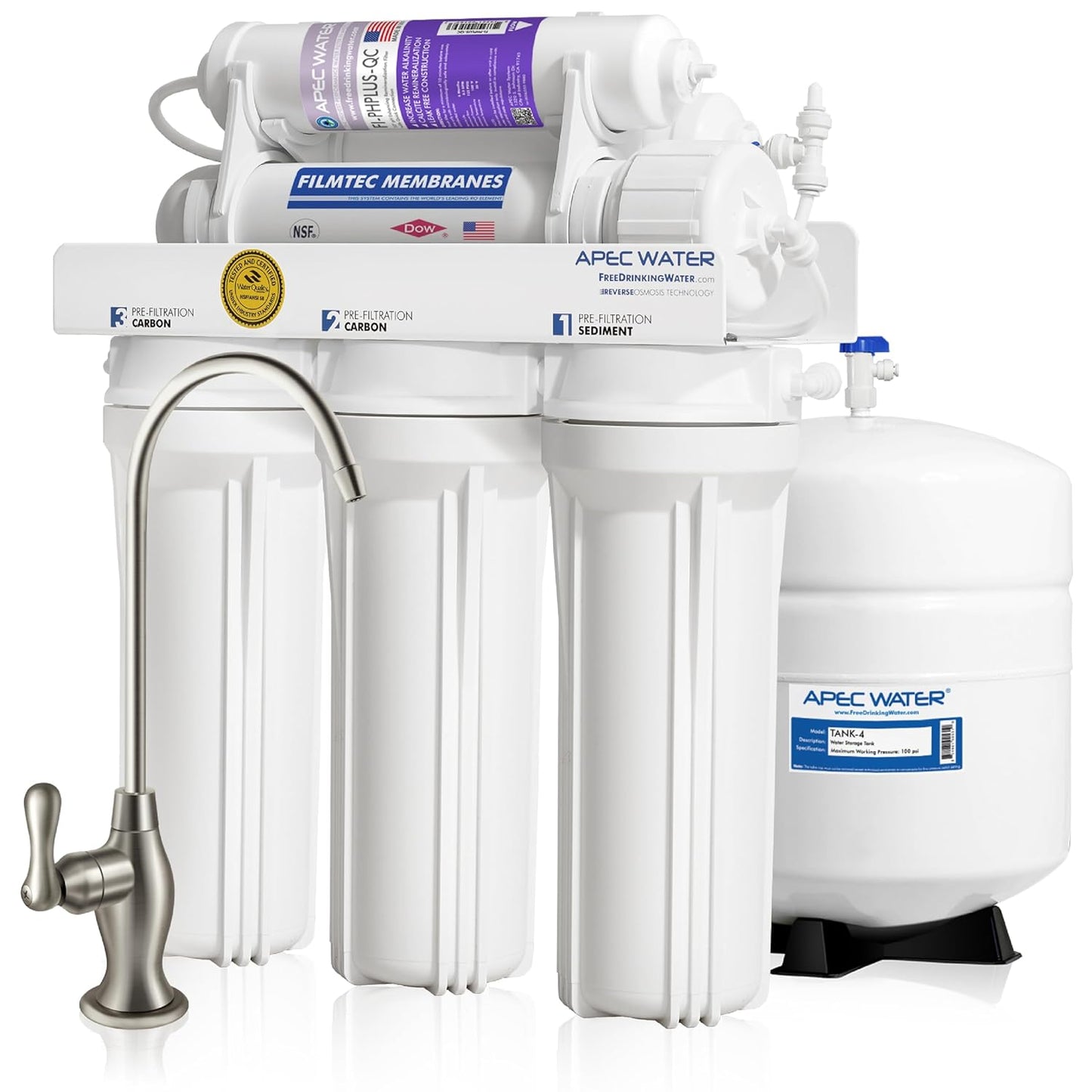 APEC WATER Reverse Osmosis Water Filter System for Pure Water