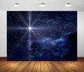 Fabric Star Night Backdrop 10x8 ft - Starry Sky Nativity Scene