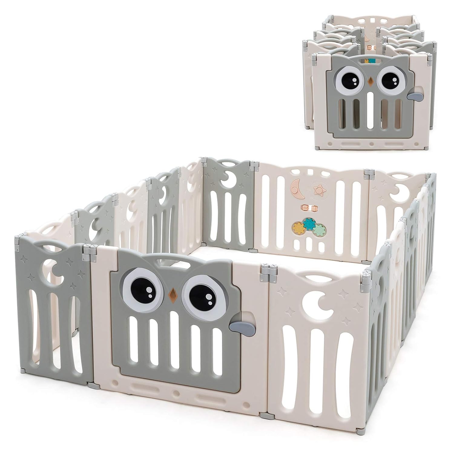 Costzon Foldable Playpen: 16-Panel Safety Fence for Kids