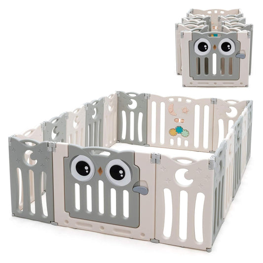 Costzon Foldable Playpen: 16-Panel Safety Fence for Kids