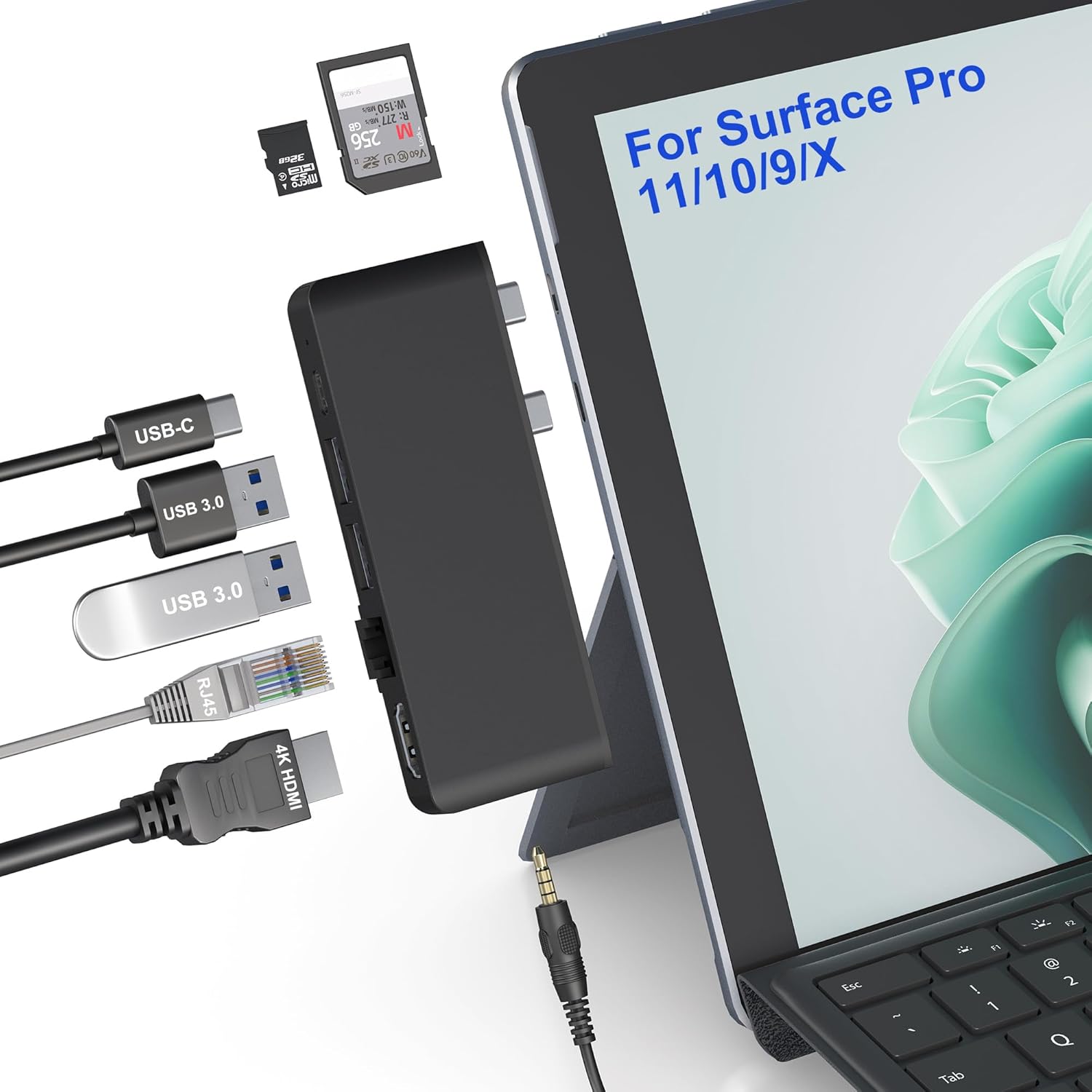 Surface Pro 11/10/9 Hub Docking Station with 4K HDMI and More