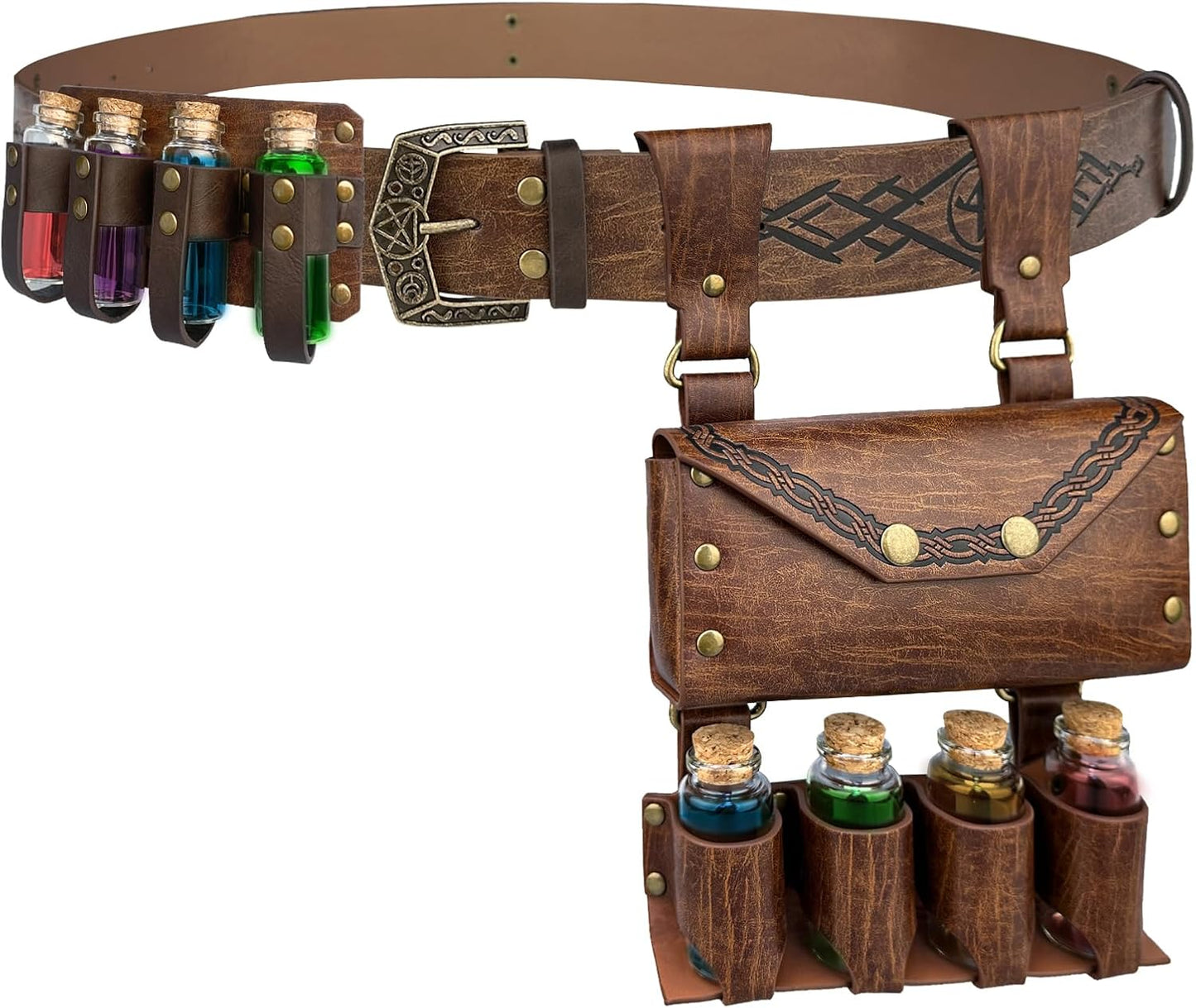 Medieval Alchemy Belt Waist Pack Combo for Cosplay Enthusiasts