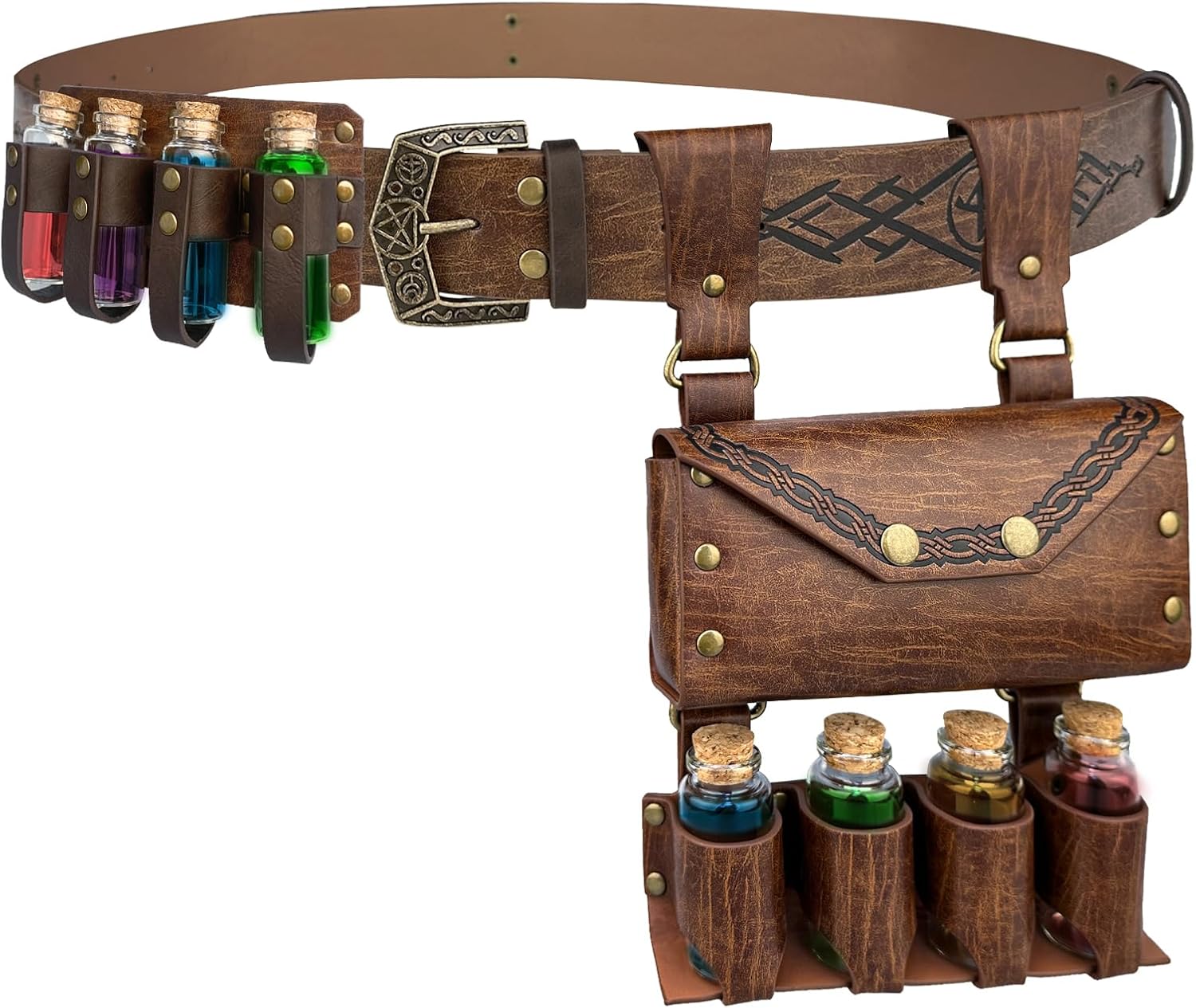 Medieval Alchemy Belt Waist Pack Combo for Cosplay Enthusiasts