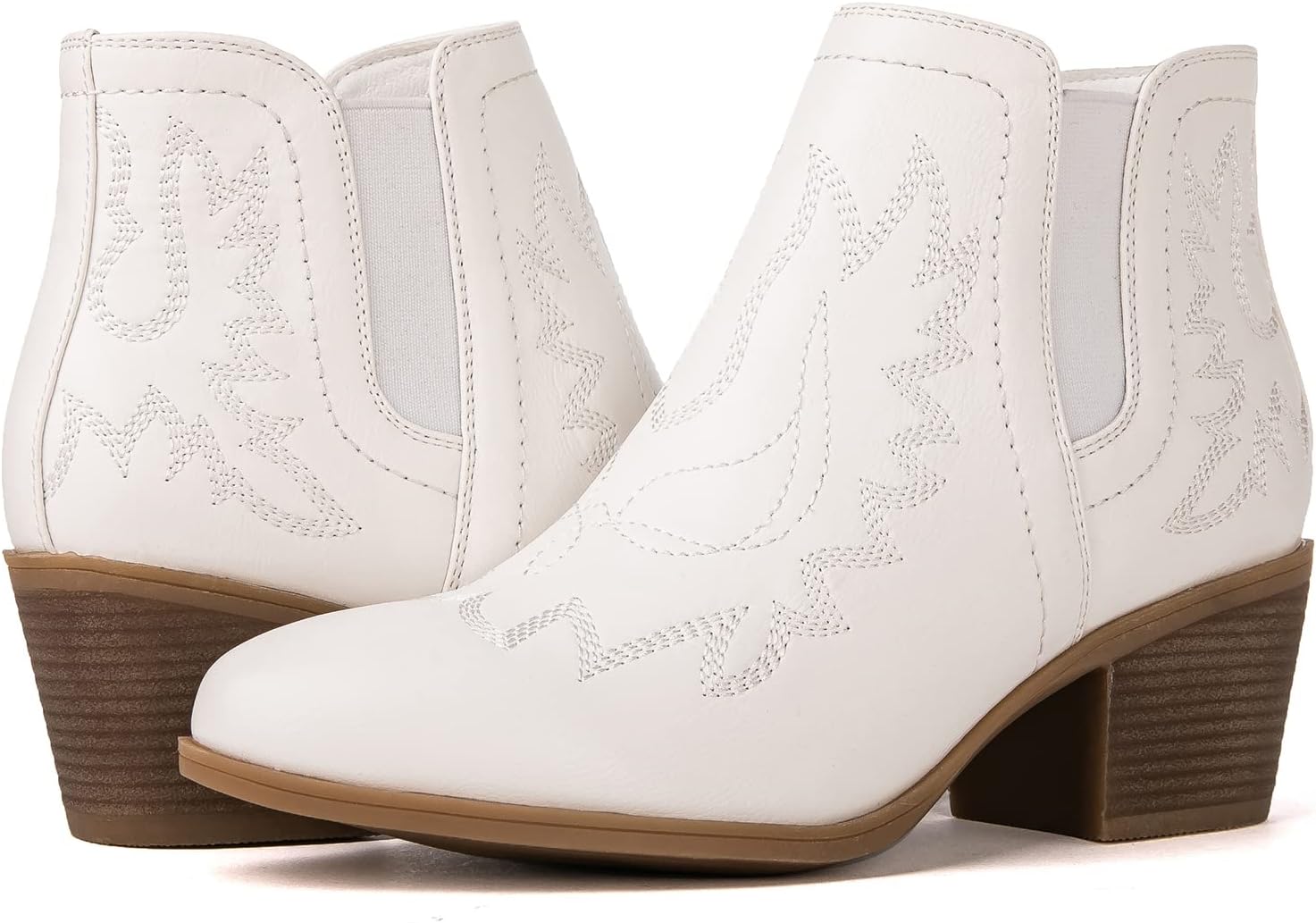 GLOBALWIN Women's Cowgirl Boots: Stylish Short Ankle Pull On