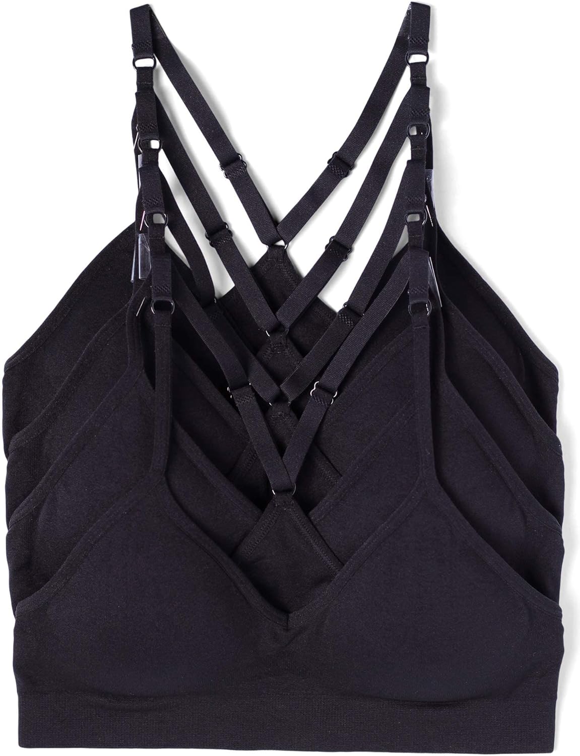 Kalon Womens 4 Pack Racerback Sports Bralette for Comfort