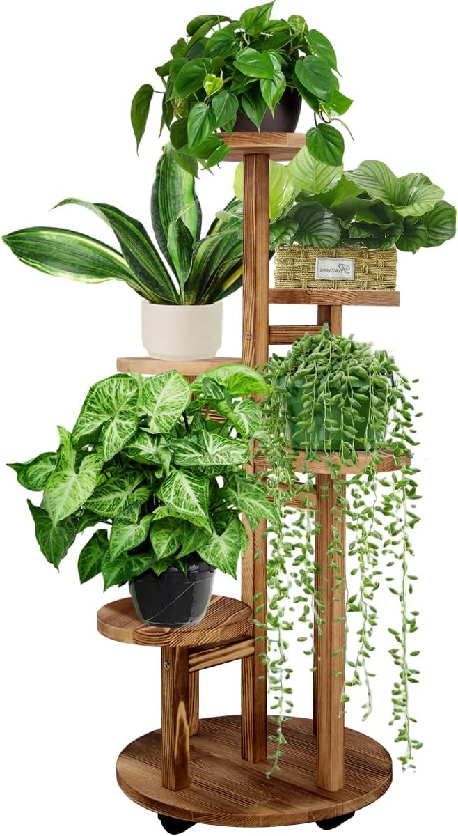 GEEBOBO 5 Tiered Tall Plant Stand for Indoor and Outdoor Use