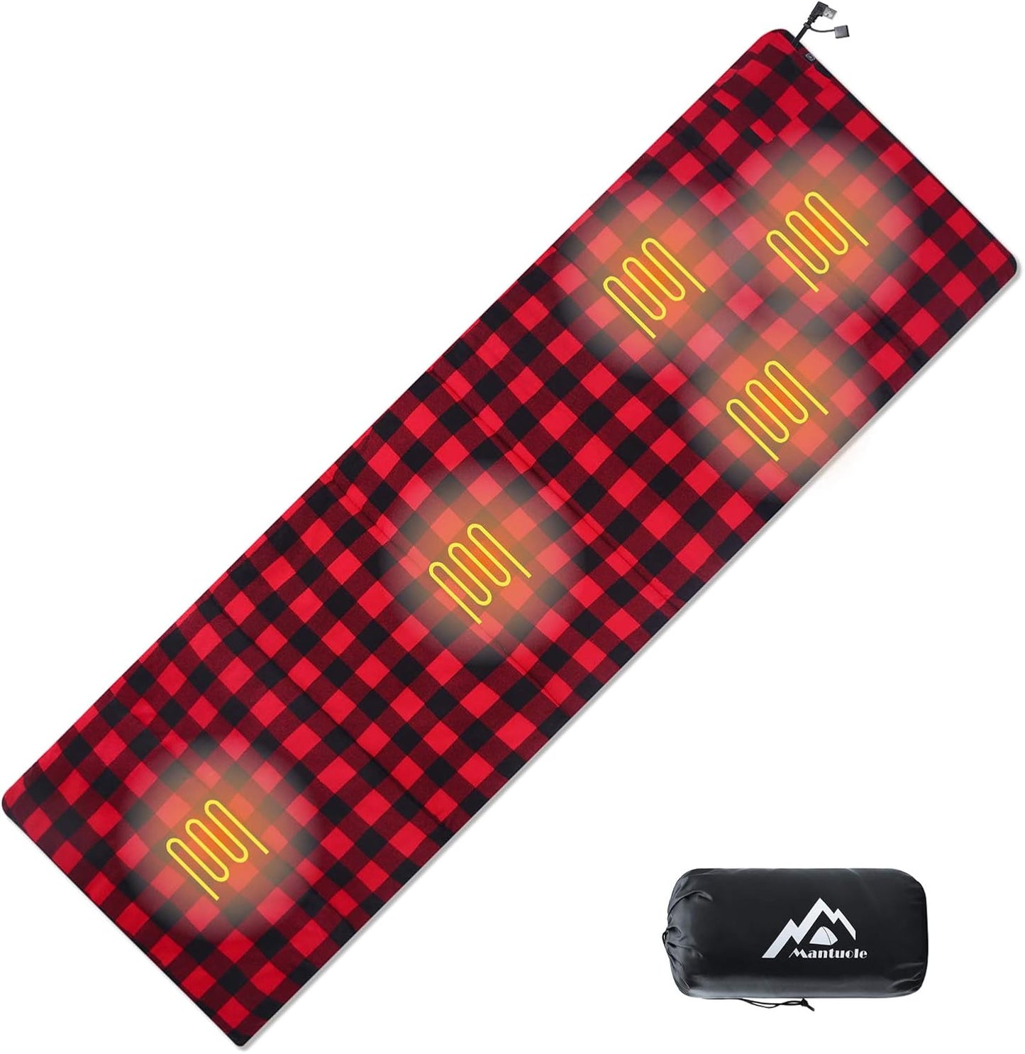 Mantuole Heated Sleeping Bag Pad: 5-Zone Heating