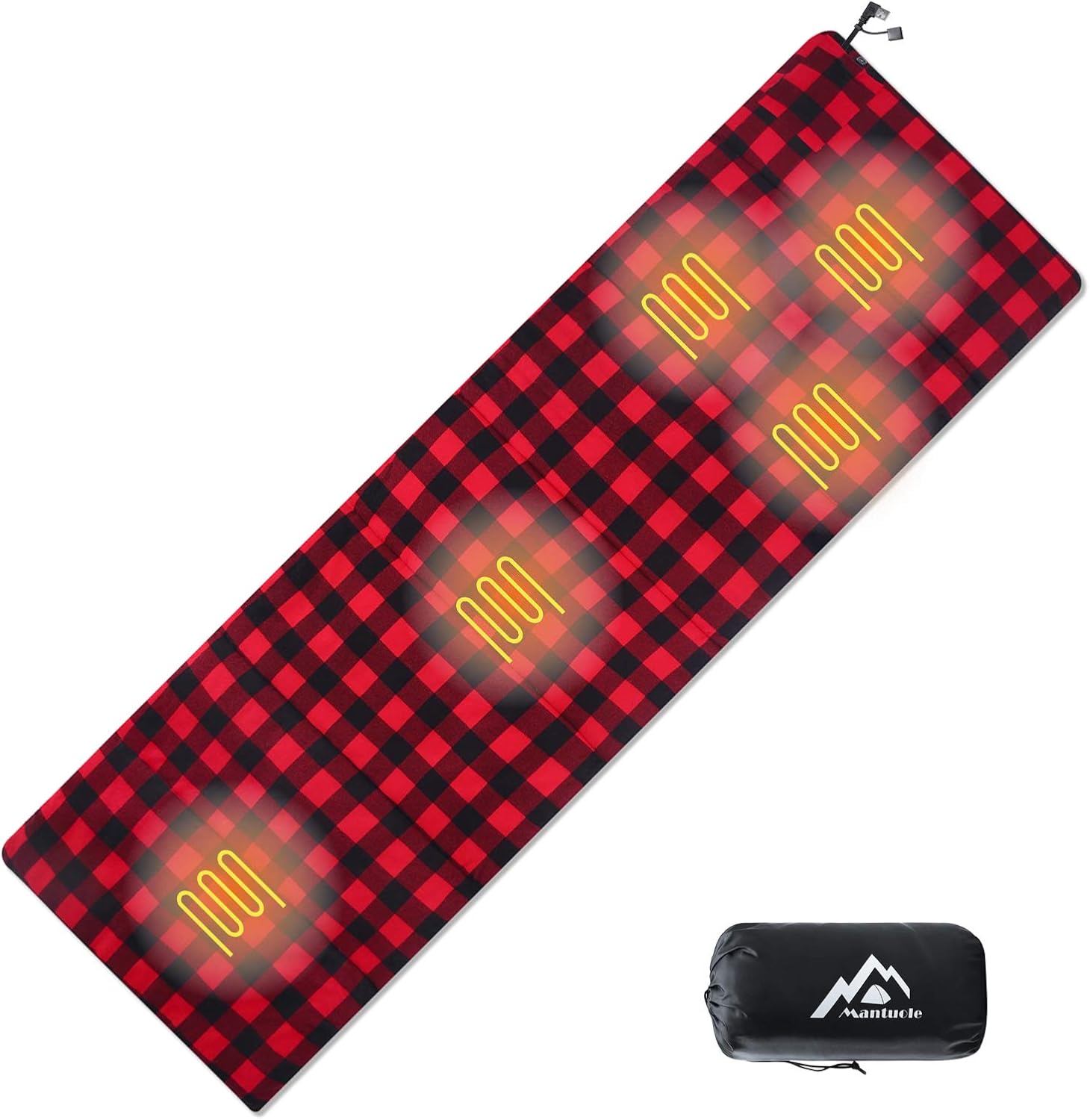 Mantuole Heated Sleeping Bag Pad: 5-Zone Heating