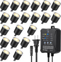 LED Deck Lights with Timer and Photocell Sensor - Dimmable 20-Pack