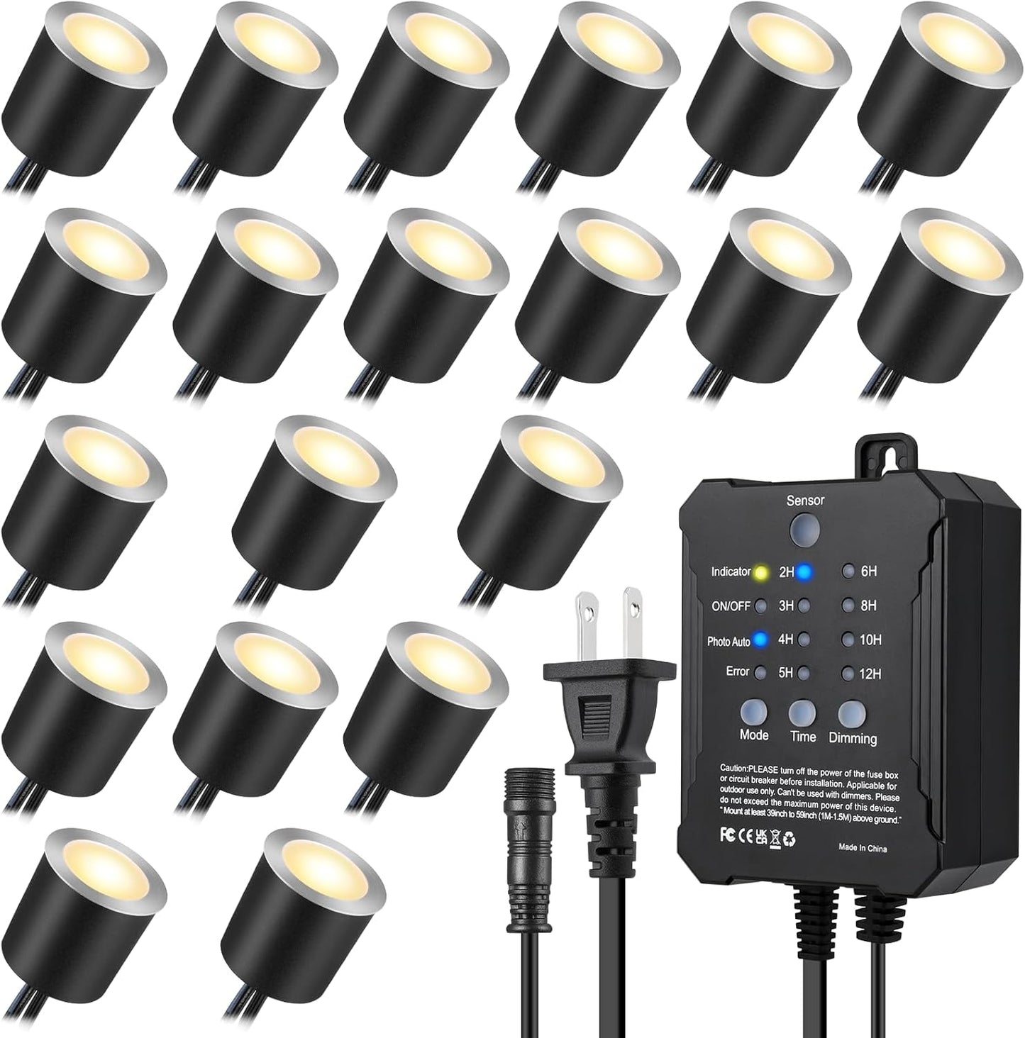 Dimmable LED Deck Lights with Timer and Photocell Sensor