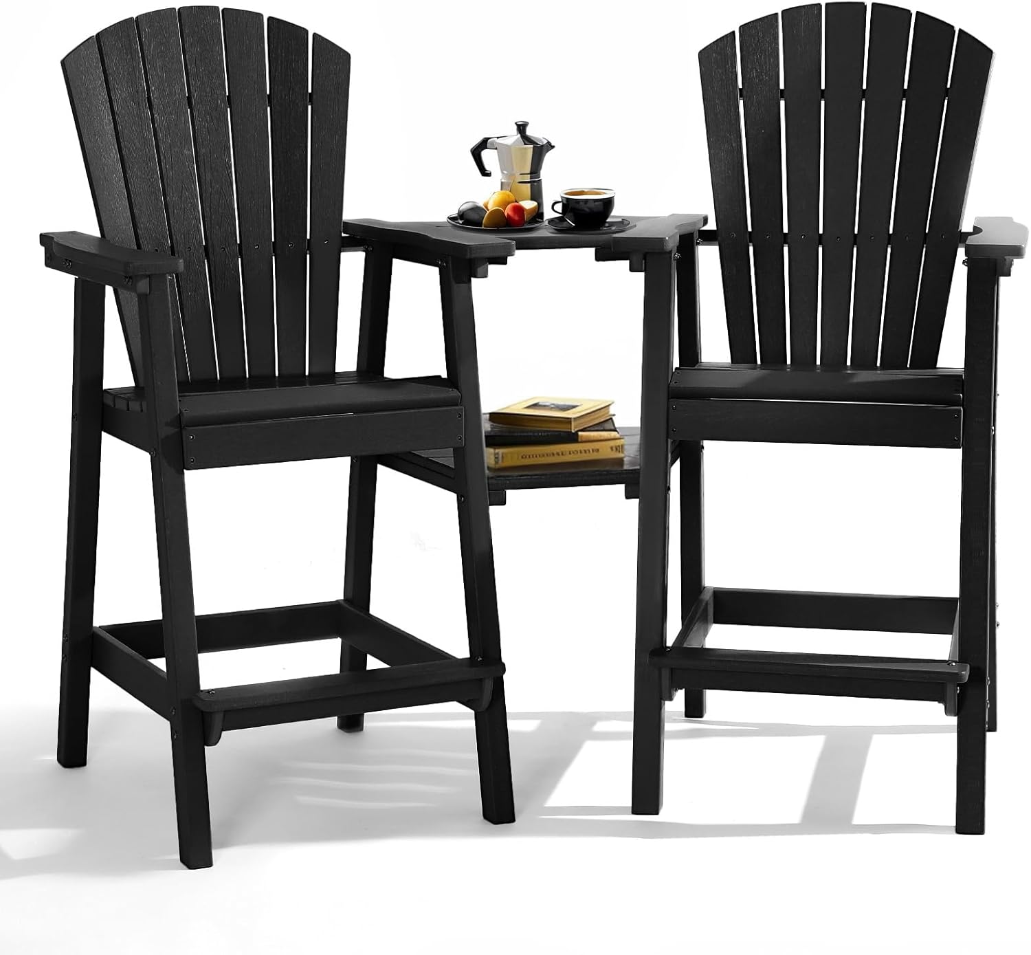 PASAMIC Tall Adirondack Chair Set of 2 with Double Trays