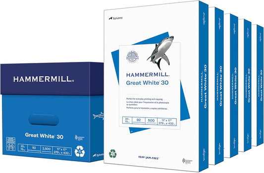 Hammermill Great White 30% Recycled Printer Paper, 11 x 17 in