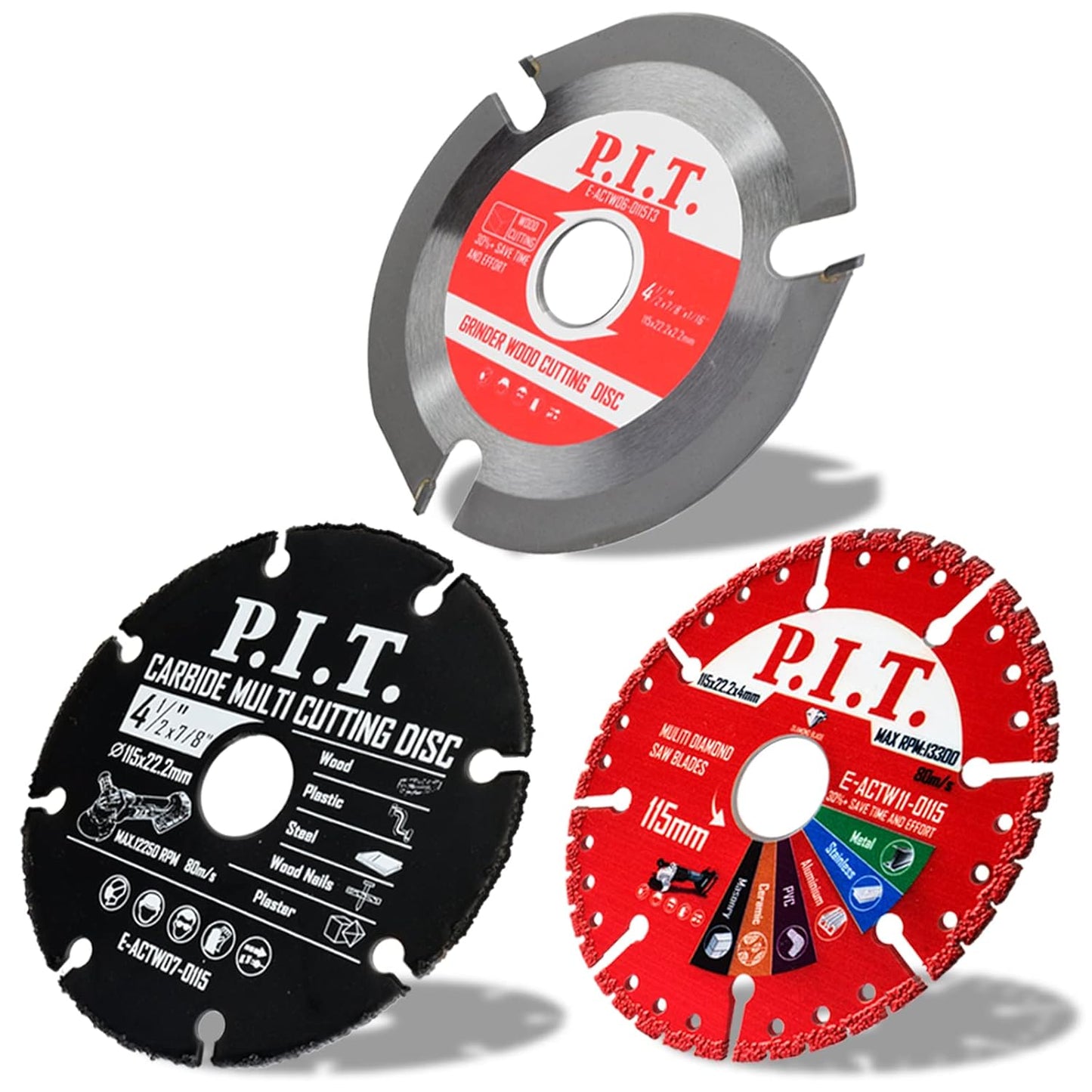 3-in-1 P.I.T. Cut Off Wheel Set - Versatile Metal Cutting Blades
