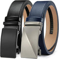 DOOPAI Men's Ratchet Leather Belt Set 2 Pack - Adjustable Fit & Gift