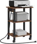 TUTOTAK 3 Tier Printer Stand - Mobile Cart with Power and USB Ports