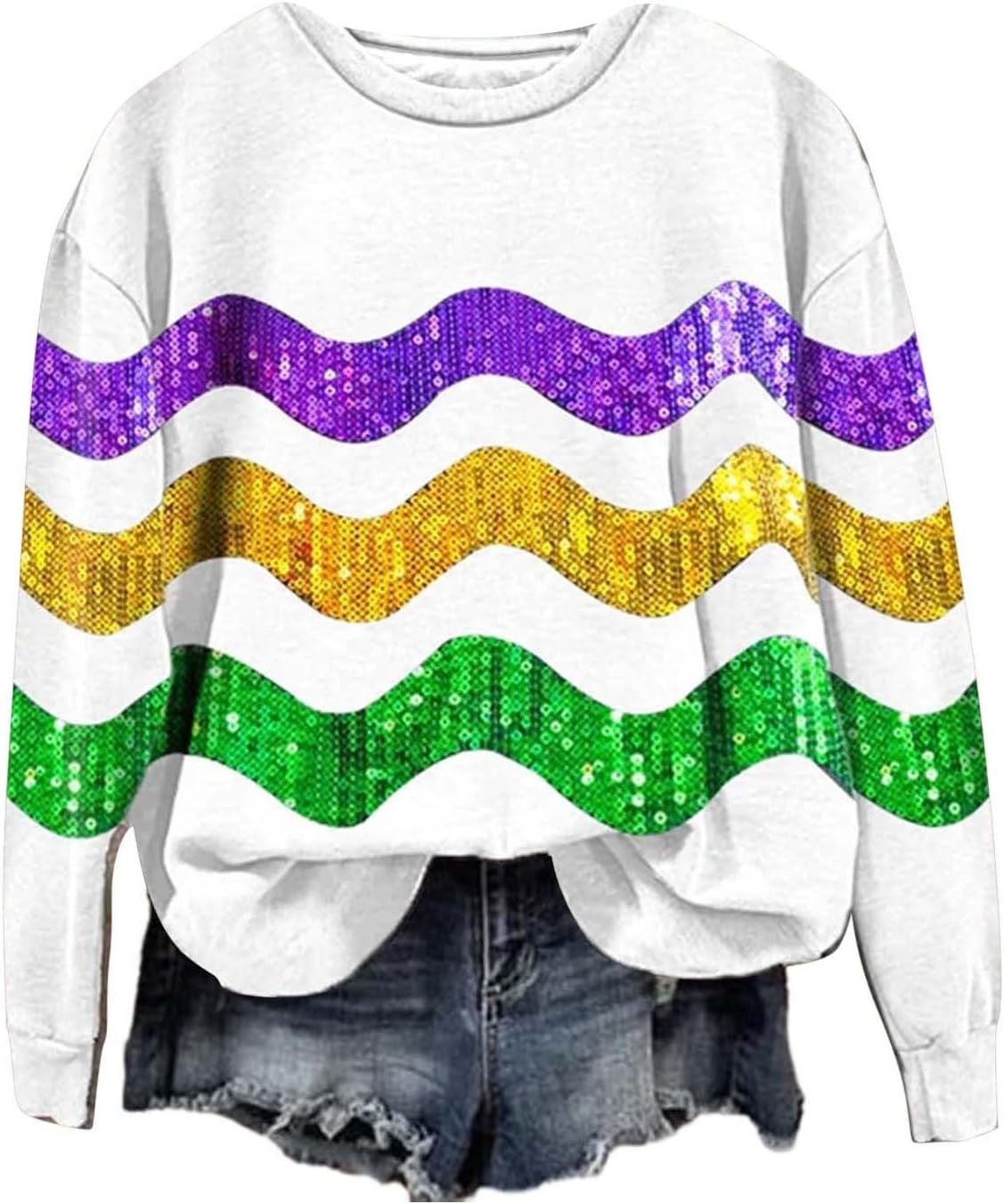 Cute Plus Size Mardi Gras Sweatshirt