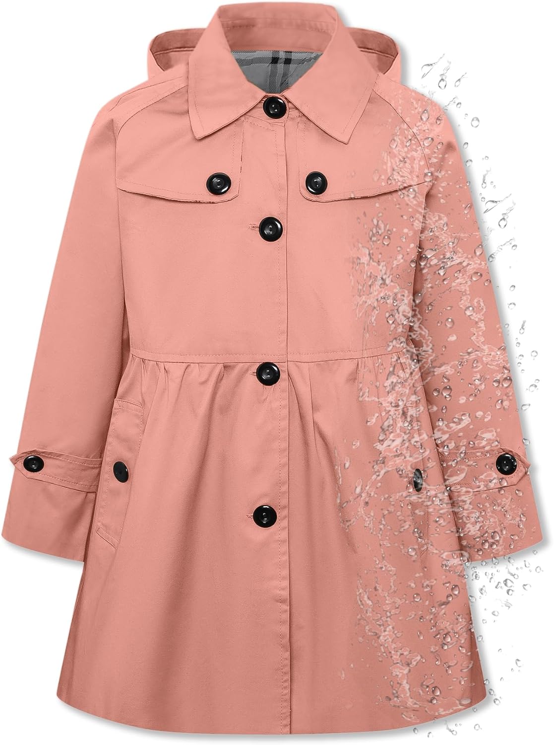Betusline Girl's Rain Jackets Lightweight Waterproof for Kids
